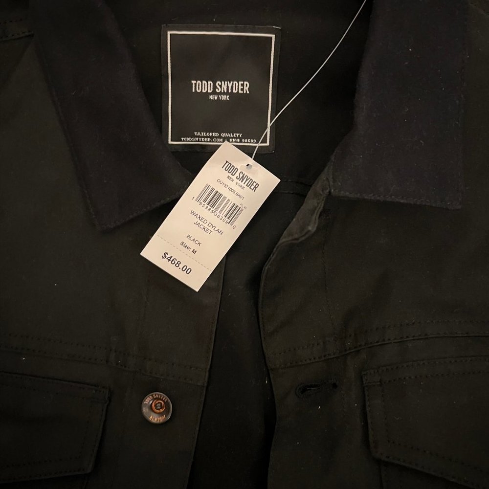 NWT Todd Snyder English Waxed Dylan Jacket in Black - Medium